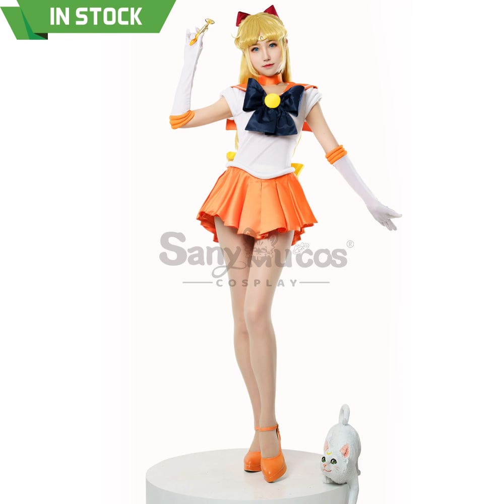 【In Stock】Anime Sailor Moon Cosplay Venus Minako Aino Battle Suit Costume Premium Edition Costumes