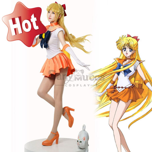 【In Stock】Anime Sailor Moon Cosplay Venus Minako Aino Battle Suit Costume Premium Edition Costumes 1000