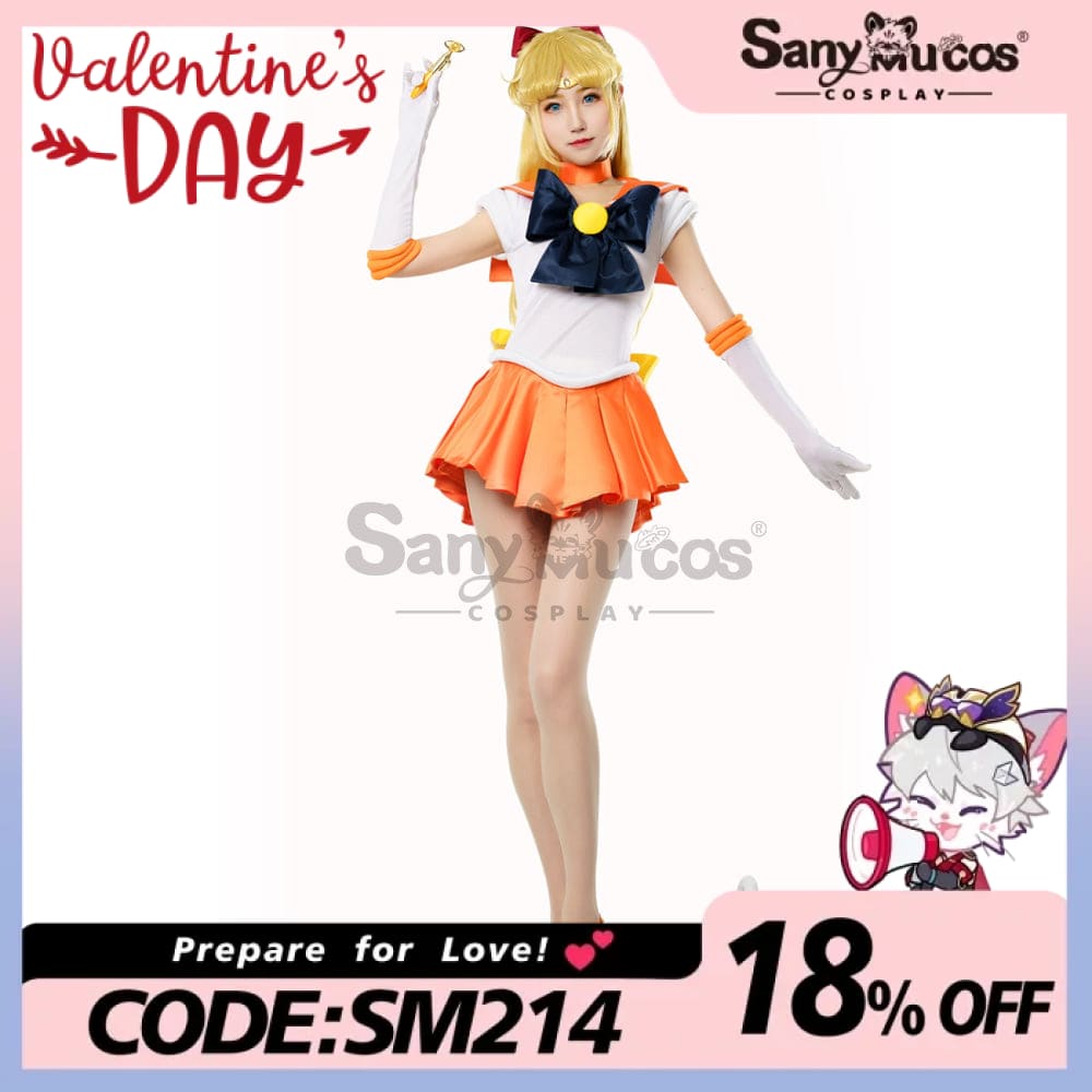 【In Stock】Anime Sailor Moon Cosplay Venus Minako Aino Battle Suit Costume Premium Edition Costumes