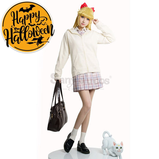 【In Stock】Anime Sailor Moon Cosplay Venus Minako Aino Zipper Hoodie Costume Costumes 1000