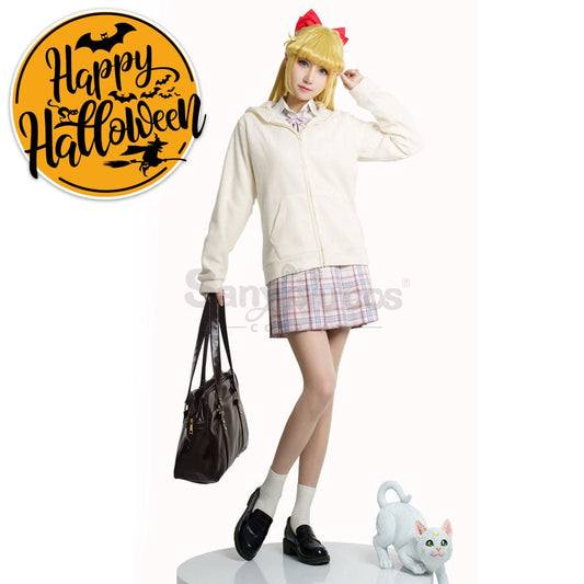 【In Stock】Anime Sailor Moon Cosplay Venus Minako Aino Zipper Hoodie Costume Costumes 1000