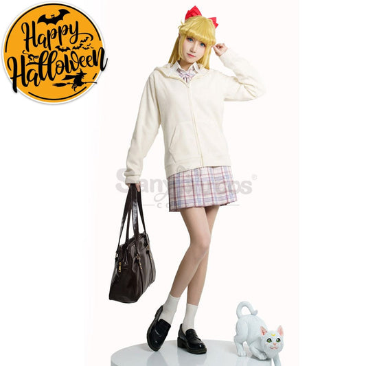 【In Stock】Anime Sailor Moon Cosplay Venus Minako Aino Zipper Hoodie Costume Costumes 1000