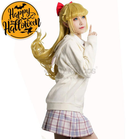 【In Stock】Anime Sailor Moon Cosplay Venus Minako Aino Zipper Hoodie Costume Costumes