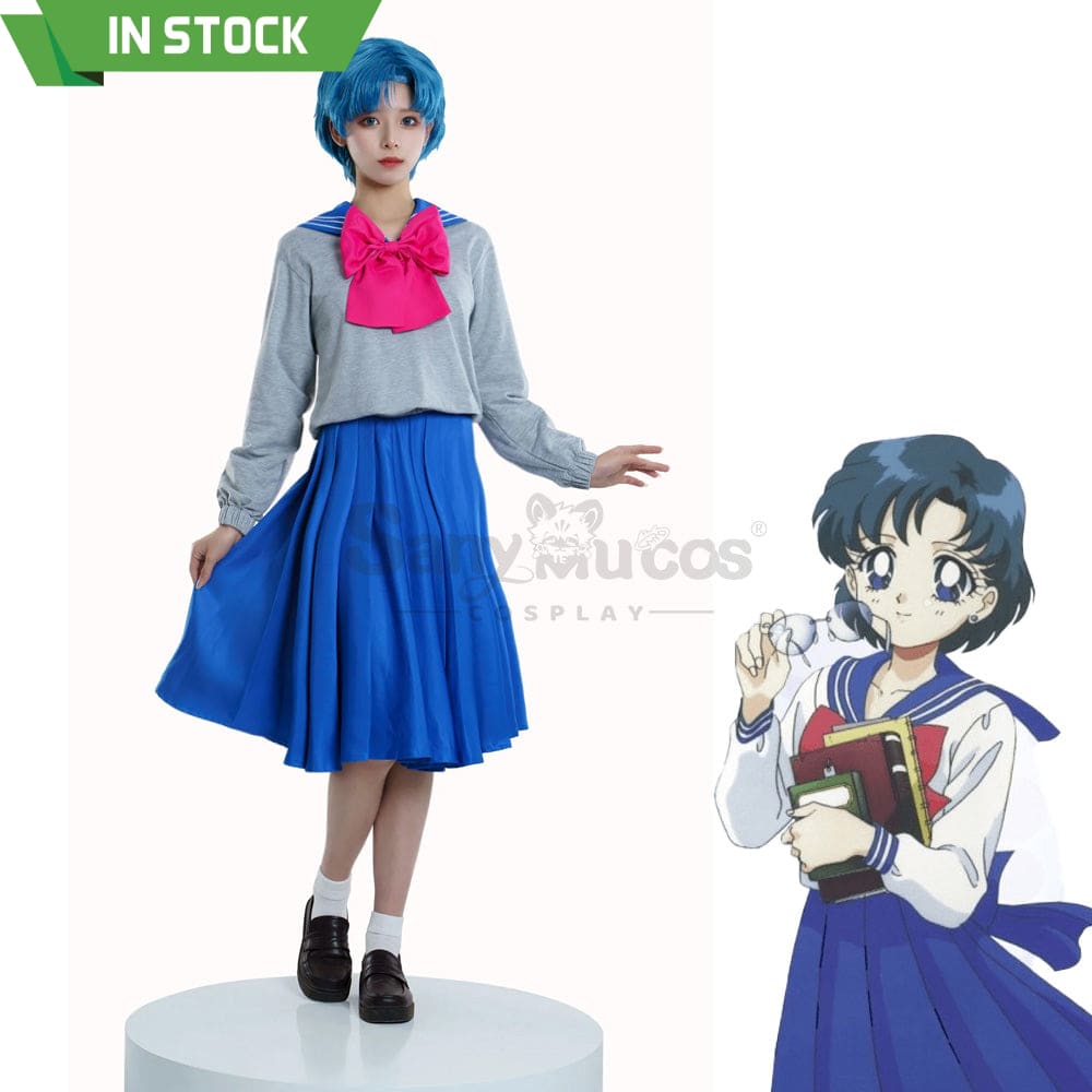 【In Stock】Anime Sailor Moon Crystal Cosplay Mercury Ami Mizuno Uniform Costume Costumes