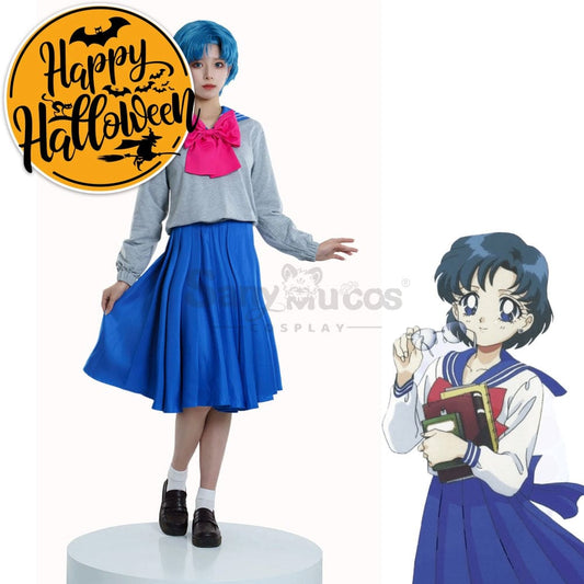 【In Stock】Anime Sailor Moon Crystal Cosplay Mercury Ami Mizuno Uniform Costume Costumes 1000