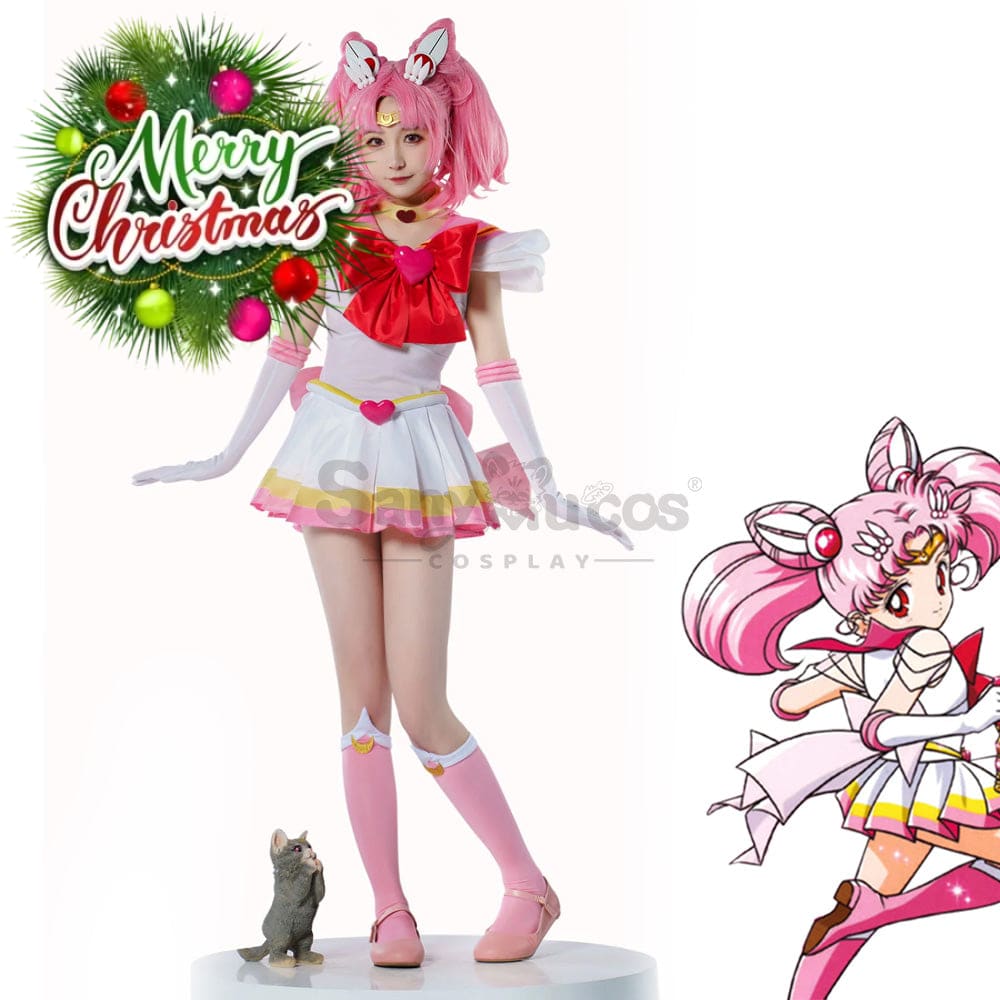 【In Stock】Anime Sailor Moon Supers Cosplay Chibi Chibiusa Tsukino Battle Suit Costume Premium