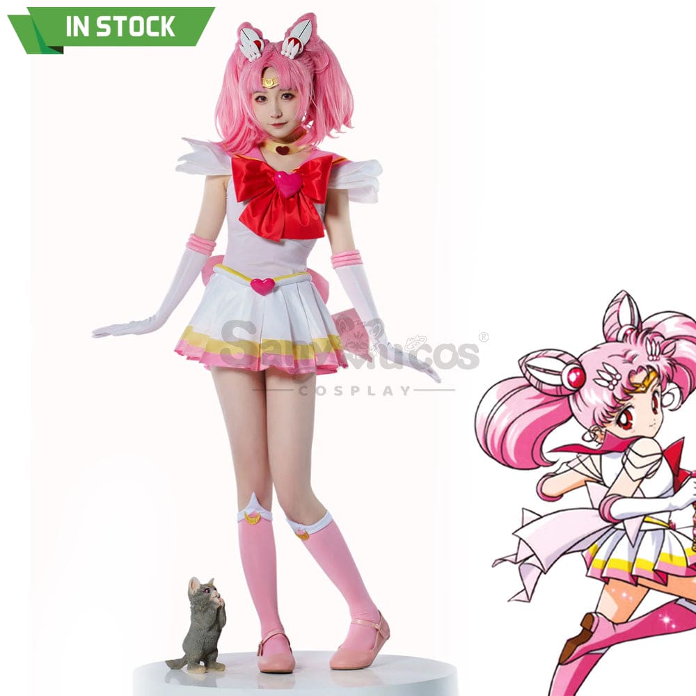 【In Stock】Anime Sailor Moon Supers Cosplay Chibi Chibiusa Tsukino Battle Suit Costume Premium