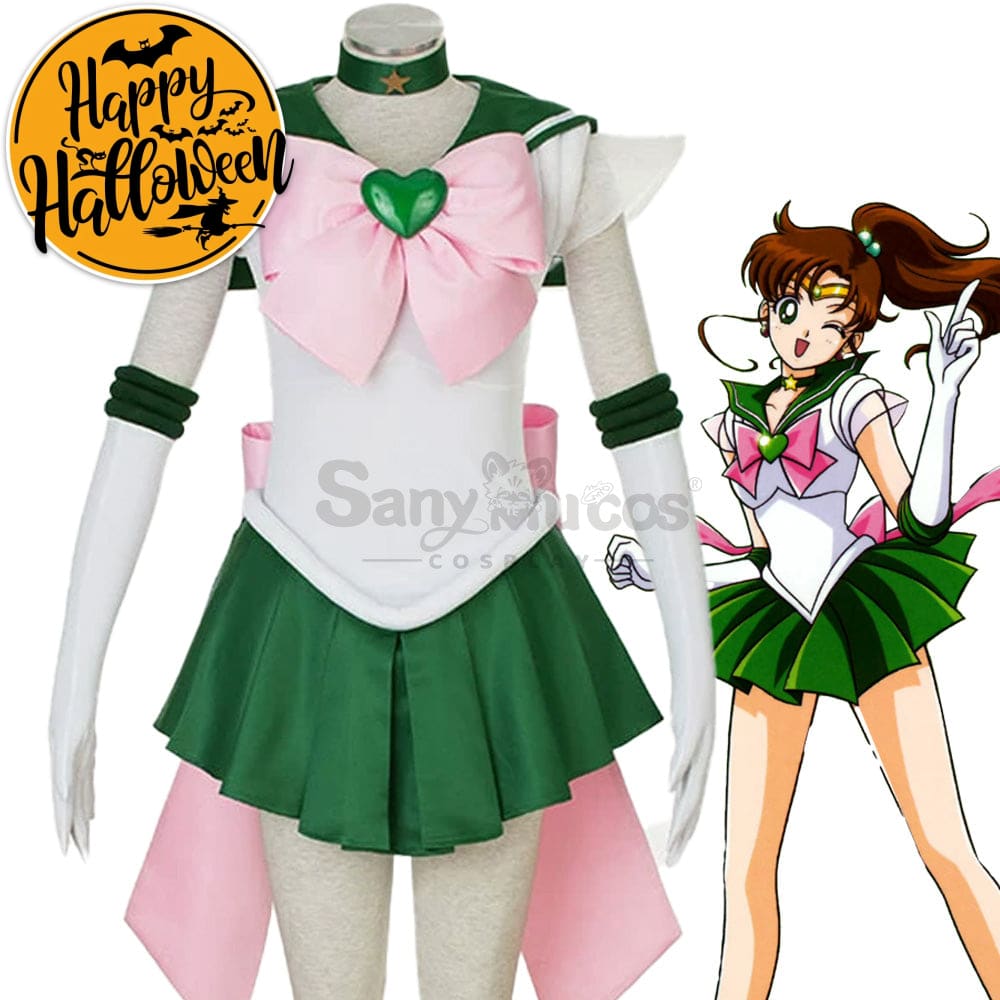 【In Stock】Anime Sailor Moon Supers Cosplay Jupiter Makoto Kino Battle Suit Costume Costumes