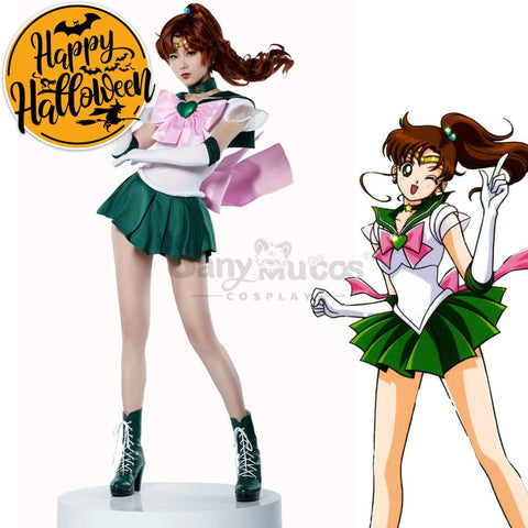【In Stock】Anime Sailor Moon Supers Cosplay Jupiter Makoto Kino Battle Suit Costume Premium