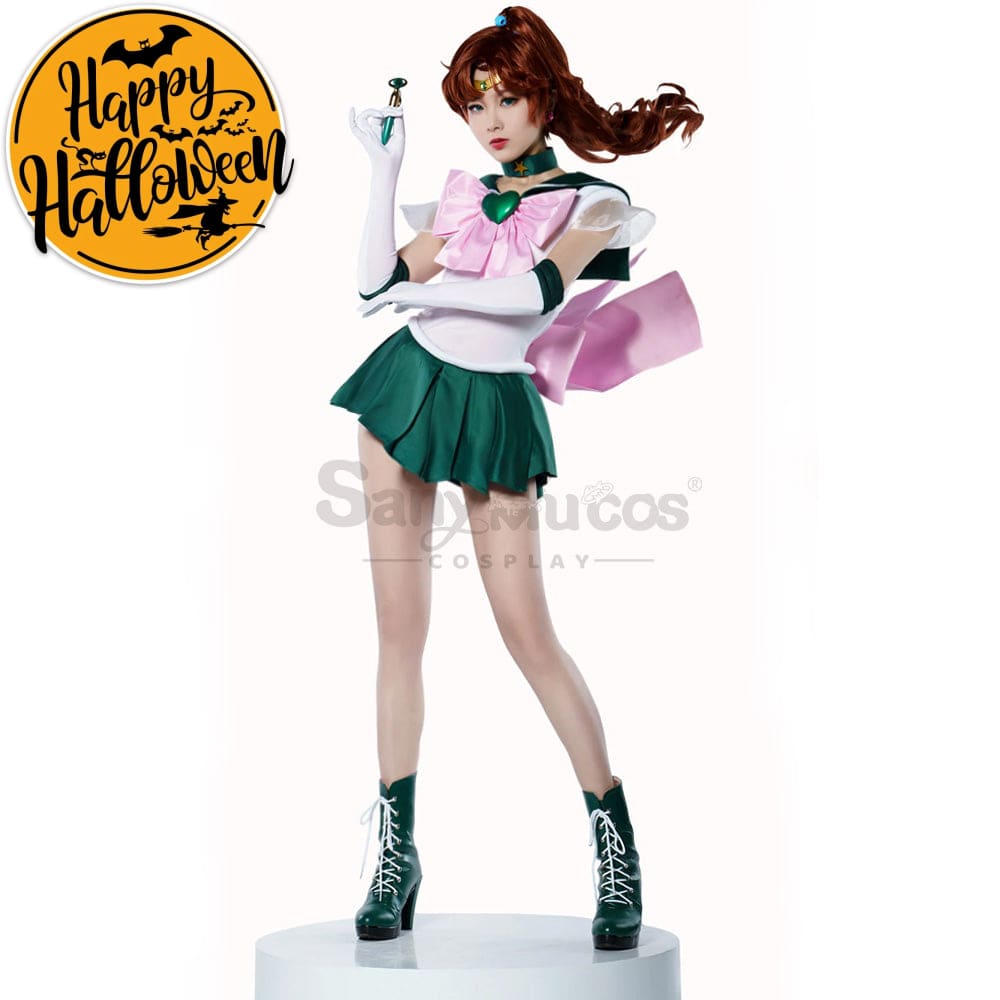 【In Stock】Anime Sailor Moon Supers Cosplay Jupiter Makoto Kino Battle Suit Costume Premium