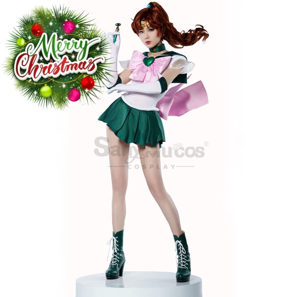 【In Stock】Anime Sailor Moon Supers Cosplay Jupiter Makoto Kino Battle Suit Costume Premium