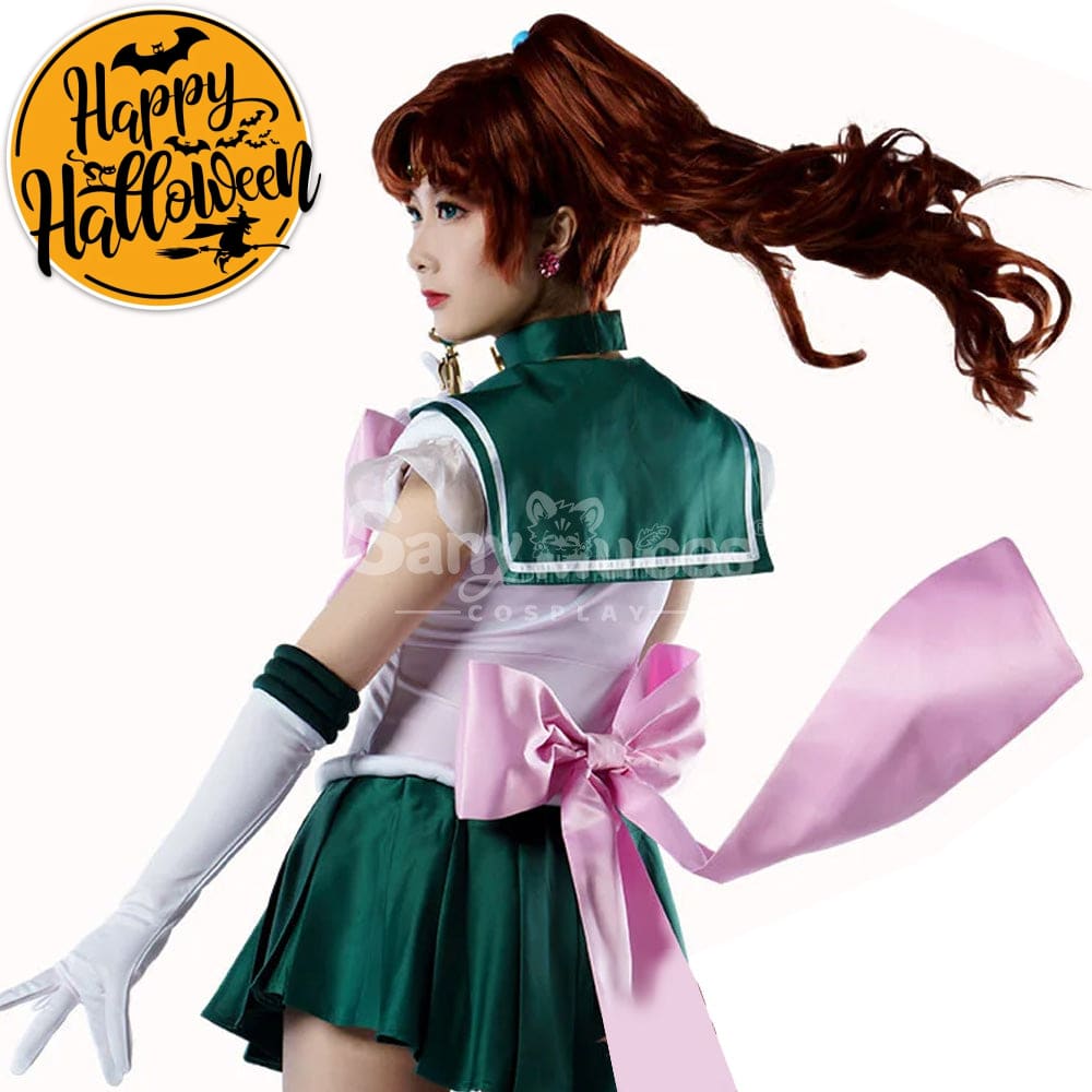 【In Stock】Anime Sailor Moon Supers Cosplay Jupiter Makoto Kino Battle Suit Costume Premium
