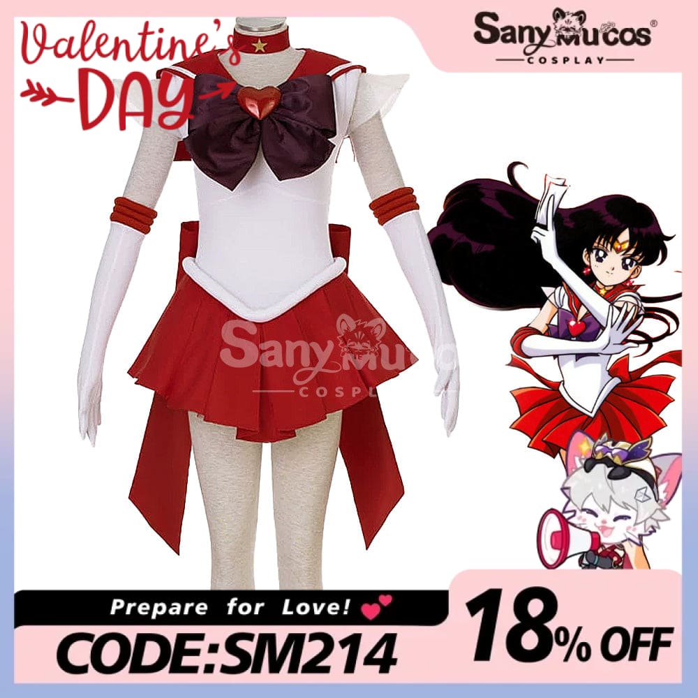 【In Stock】Anime Sailor Moon Supers Cosplay Mars Rei Hino Battle Suit Costume Costumes