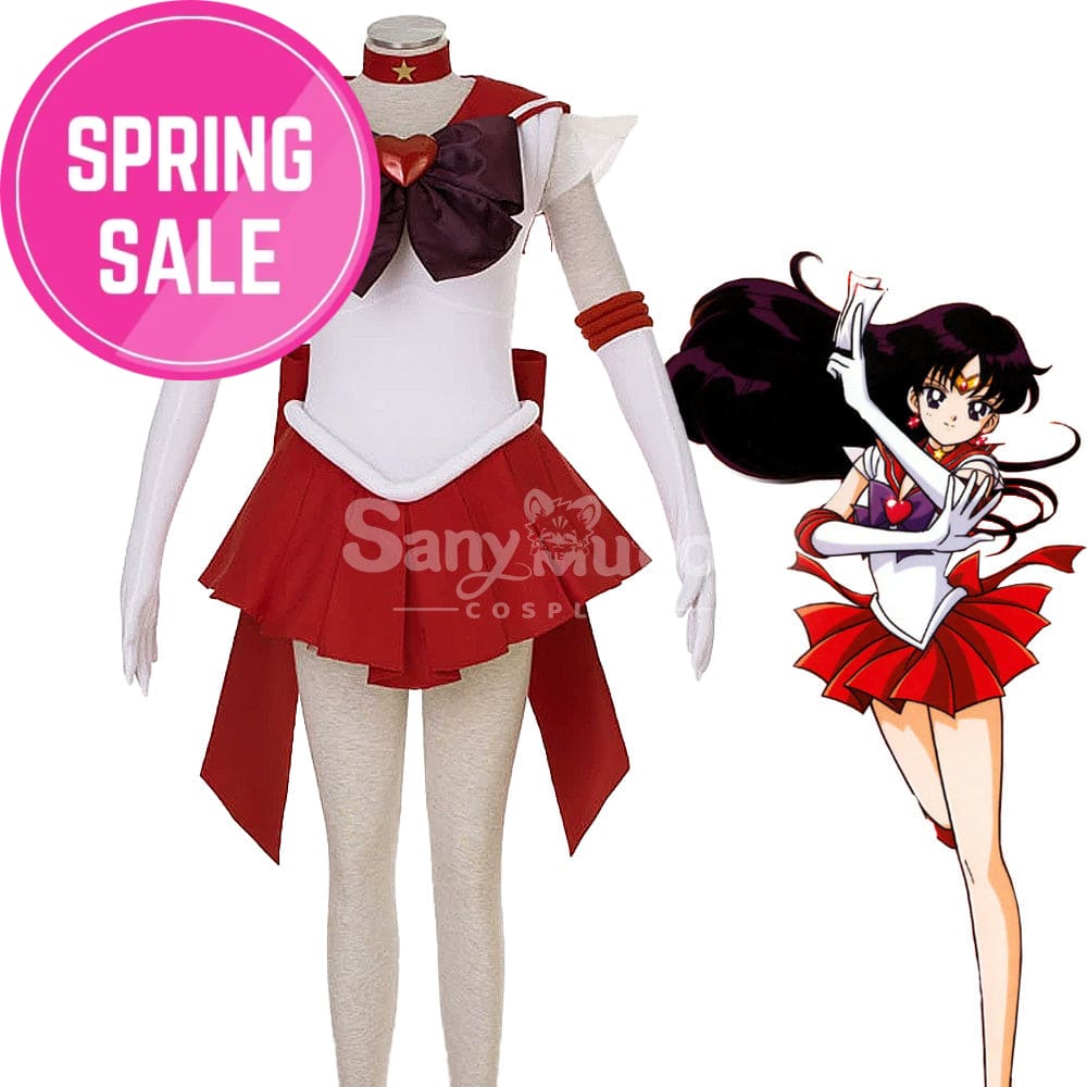 【In Stock】Anime Sailor Moon Supers Cosplay Mars Rei Hino Battle Suit Costume Costumes