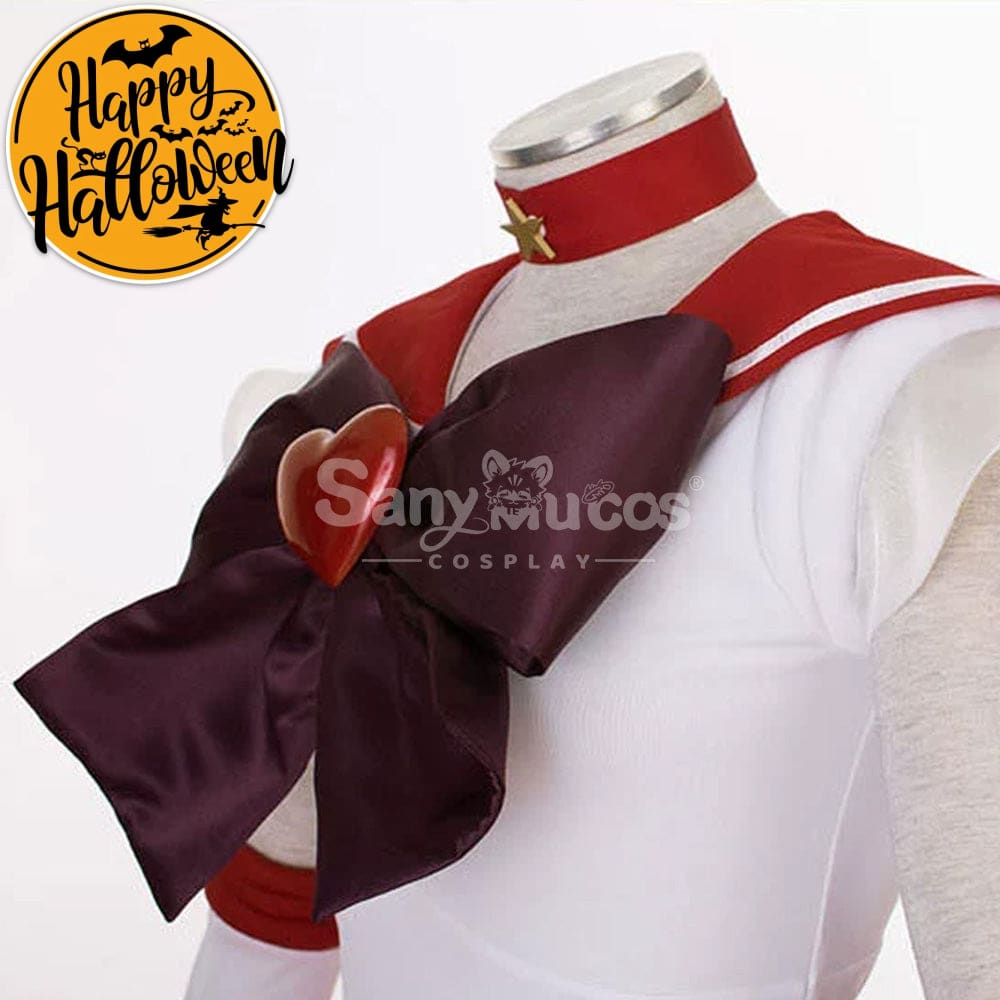 【In Stock】Anime Sailor Moon Supers Cosplay Mars Rei Hino Battle Suit Costume Costumes