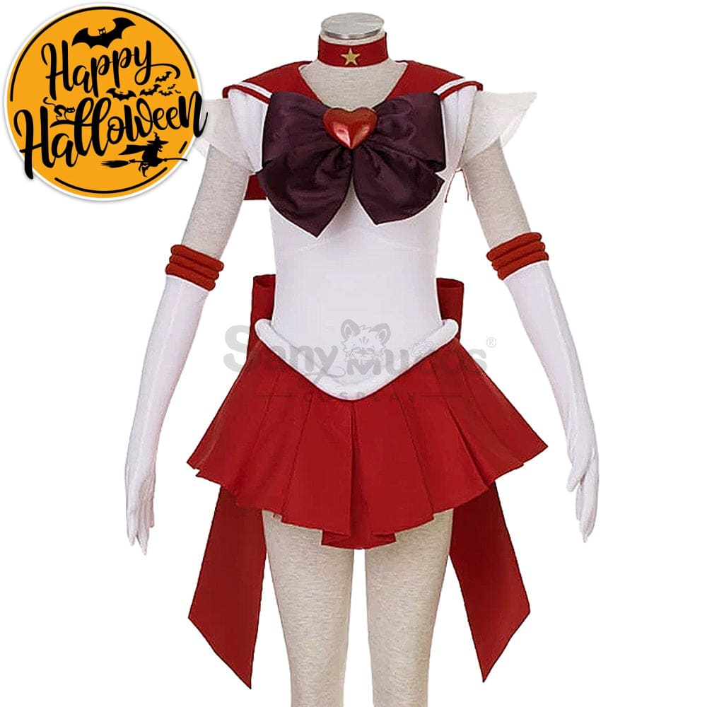 【In Stock】Anime Sailor Moon Supers Cosplay Mars Rei Hino Battle Suit Costume Costumes