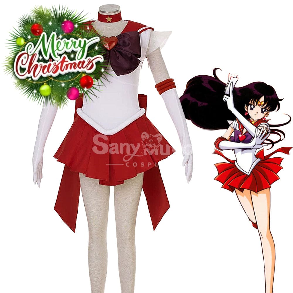 【In Stock】Anime Sailor Moon Supers Cosplay Mars Rei Hino Battle Suit Costume Costumes