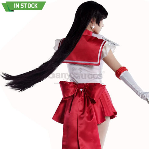 【In Stock】Anime Sailor Moon Supers Cosplay Mars Rei Hino Battle Suit Costume Premium Edition