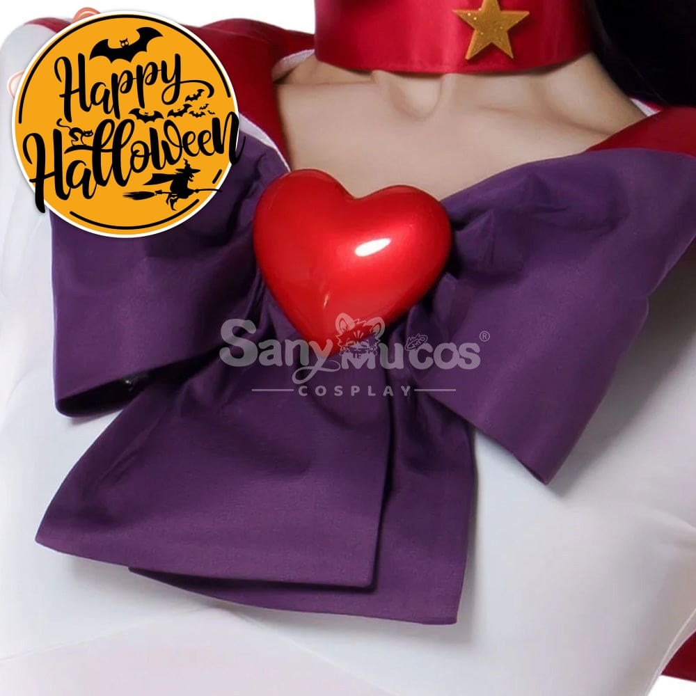 【In Stock】Anime Sailor Moon Supers Cosplay Mars Rei Hino Battle Suit Costume Premium Edition
