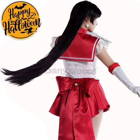 【In Stock】Anime Sailor Moon Supers Cosplay Mars Rei Hino Battle Suit Costume Premium Edition