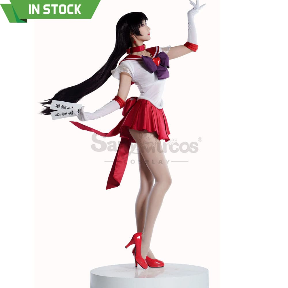 【In Stock】Anime Sailor Moon Supers Cosplay Mars Rei Hino Battle Suit Costume Premium Edition