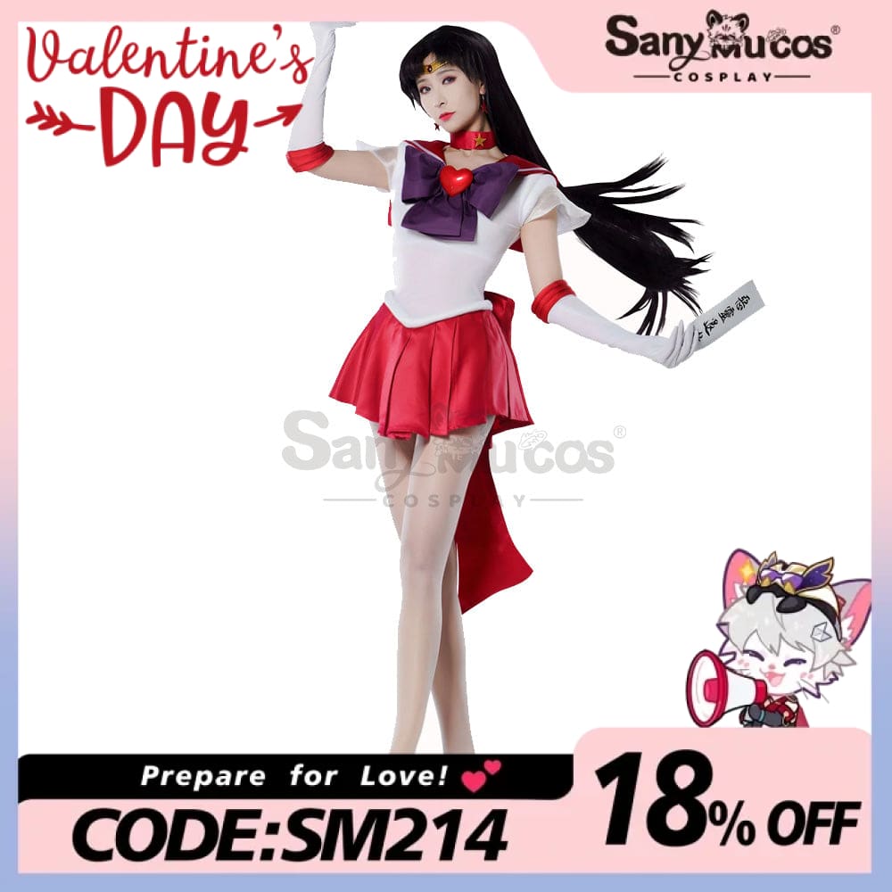 【In Stock】Anime Sailor Moon Supers Cosplay Mars Rei Hino Battle Suit Costume Premium Edition