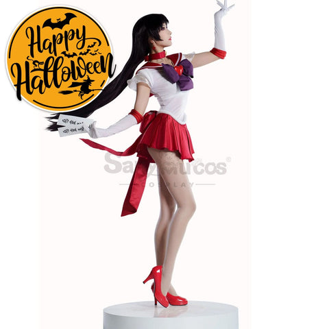 【In Stock】Anime Sailor Moon Supers Cosplay Mars Rei Hino Battle Suit Costume Premium Edition