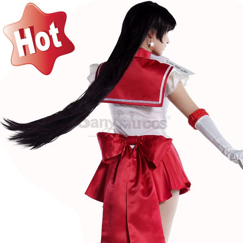 【In Stock】Anime Sailor Moon Supers Cosplay Mars Rei Hino Battle Suit Costume Premium Edition