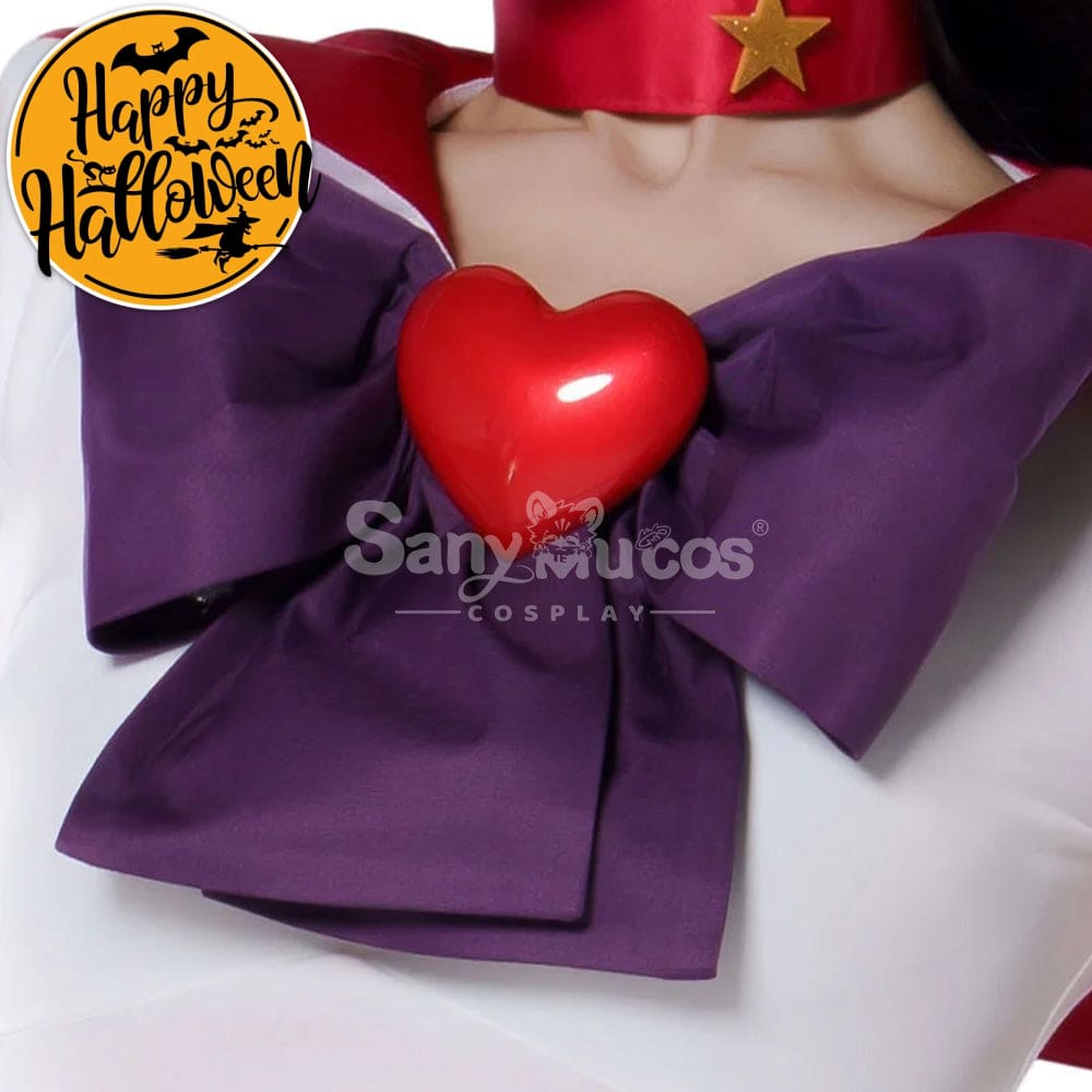 【In Stock】Anime Sailor Moon Supers Cosplay Mars Rei Hino Battle Suit Costume Premium Edition