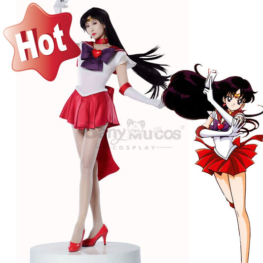 【In Stock】Anime Sailor Moon Supers Cosplay Mars Rei Hino Battle Suit Costume Premium Edition 1000