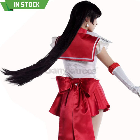 【In Stock】Anime Sailor Moon Supers Cosplay Mars Rei Hino Battle Suit Costume Premium Edition