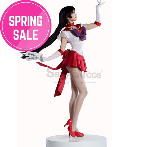 【In Stock】Anime Sailor Moon Supers Cosplay Mars Rei Hino Battle Suit Costume Premium Edition