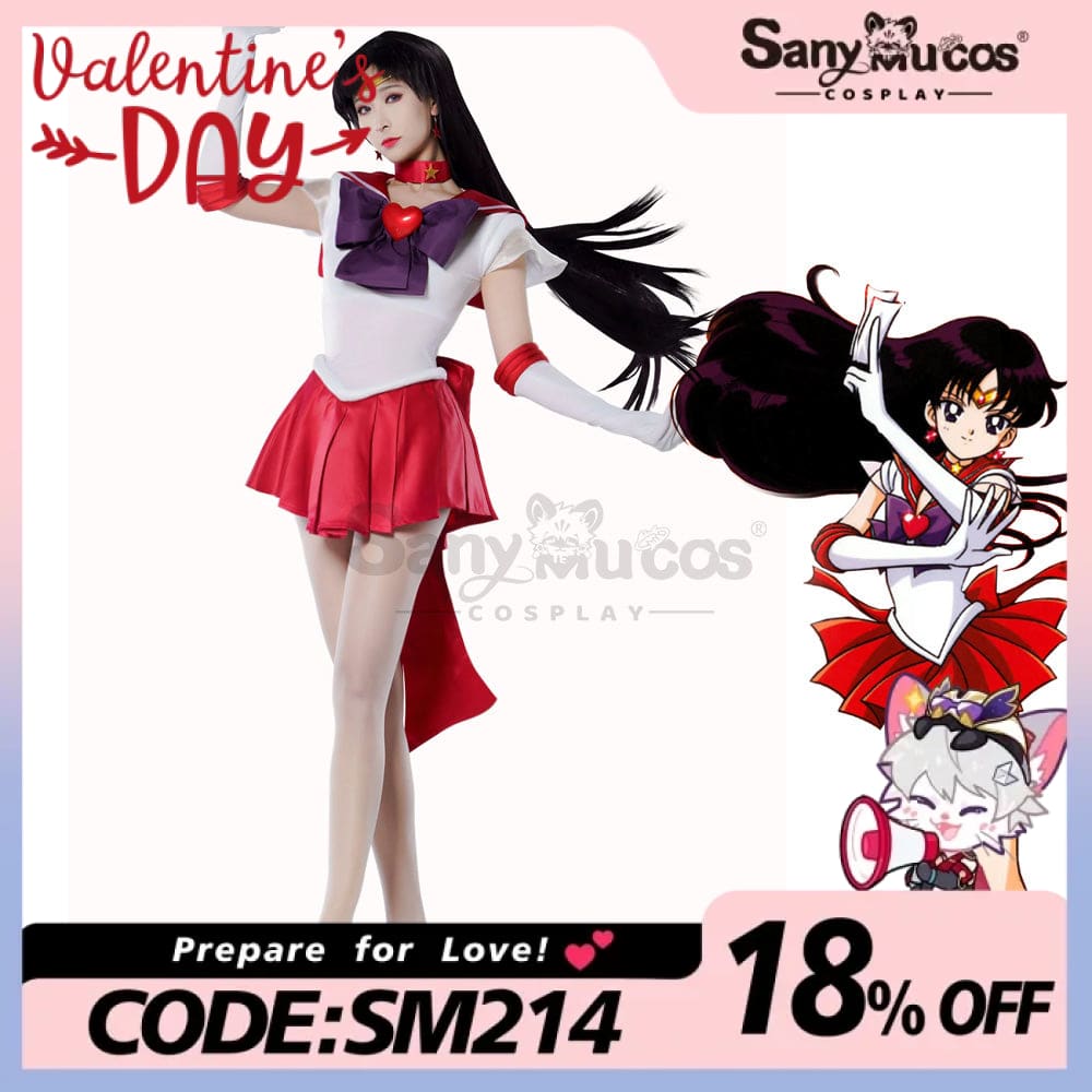 【In Stock】Anime Sailor Moon Supers Cosplay Mars Rei Hino Battle Suit Costume Premium Edition