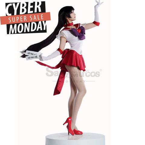 【In Stock】Anime Sailor Moon Supers Cosplay Mars Rei Hino Battle Suit Costume Premium Edition