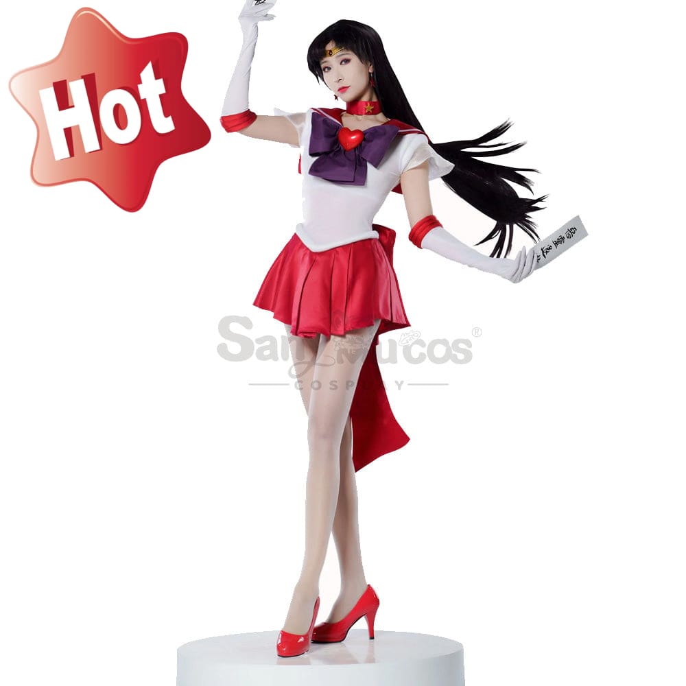 【In Stock】Anime Sailor Moon Supers Cosplay Mars Rei Hino Battle Suit Costume Premium Edition