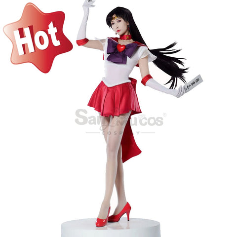 【In Stock】Anime Sailor Moon Supers Cosplay Mars Rei Hino Battle Suit Costume Premium Edition