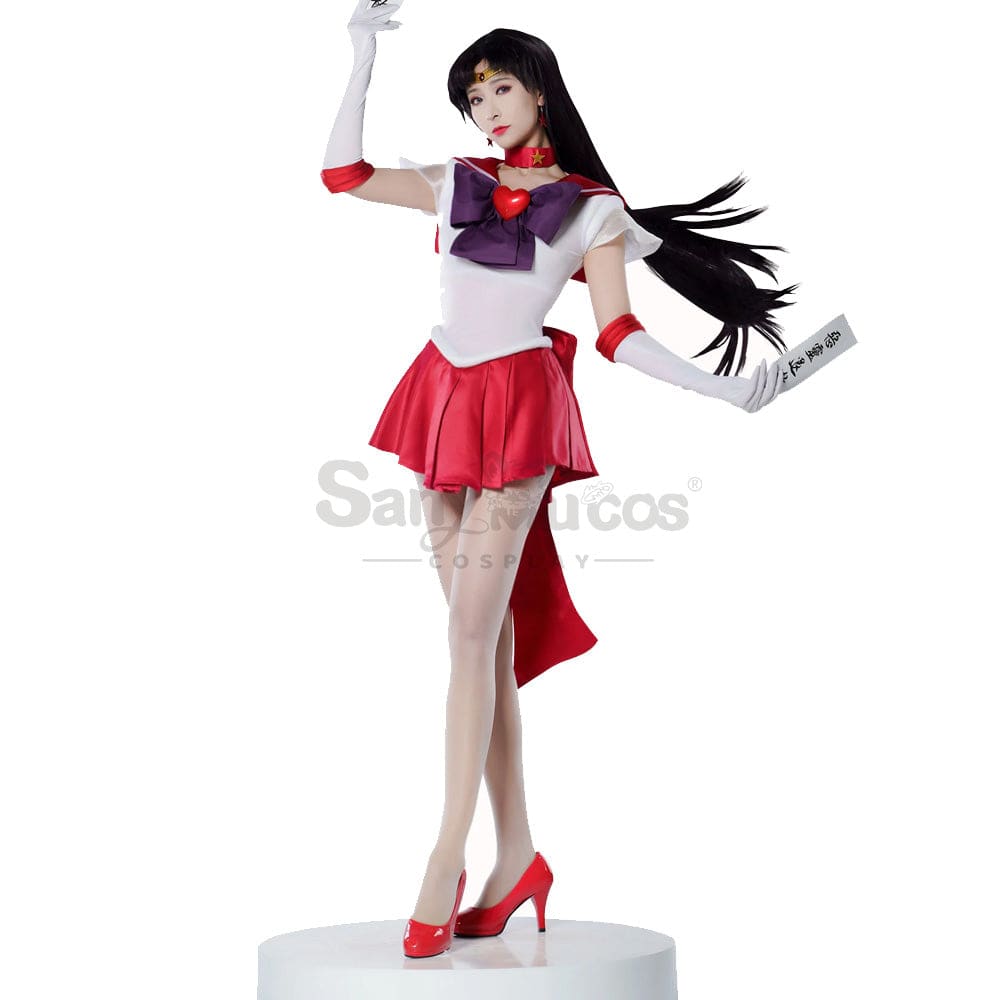 【In Stock】Anime Sailor Moon Supers Cosplay Mars Rei Hino Battle Suit Costume Premium Edition