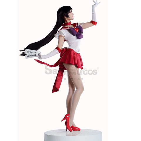 【In Stock】Anime Sailor Moon Supers Cosplay Mars Rei Hino Battle Suit Costume Premium Edition