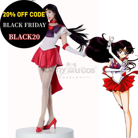 【In Stock】Anime Sailor Moon Supers Cosplay Mars Rei Hino Battle Suit Costume Premium Edition 1000