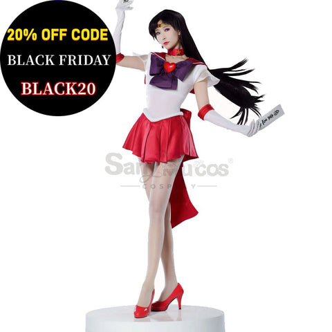 【In Stock】Anime Sailor Moon Supers Cosplay Mars Rei Hino Battle Suit Costume Premium Edition