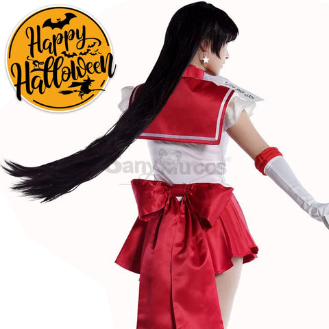 【In Stock】Anime Sailor Moon Supers Cosplay Mars Rei Hino Battle Suit Costume Premium Edition