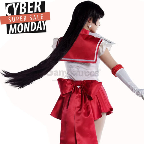 【In Stock】Anime Sailor Moon Supers Cosplay Mars Rei Hino Battle Suit Costume Premium Edition