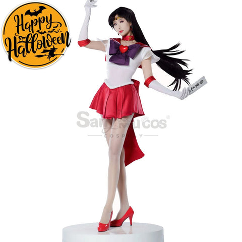 【In Stock】Anime Sailor Moon Supers Cosplay Mars Rei Hino Battle Suit Costume Premium Edition
