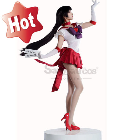 【In Stock】Anime Sailor Moon Supers Cosplay Mars Rei Hino Battle Suit Costume Premium Edition