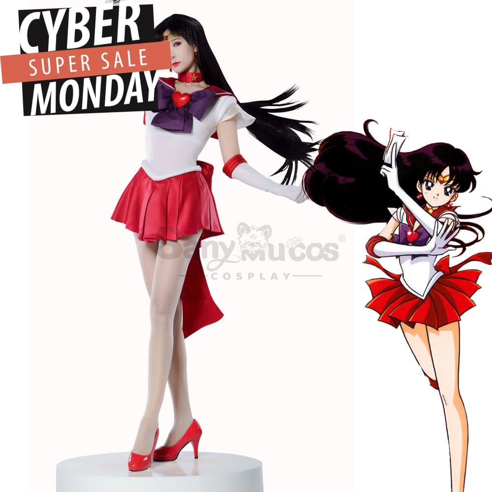 【In Stock】Anime Sailor Moon Supers Cosplay Mars Rei Hino Battle Suit Costume Premium Edition