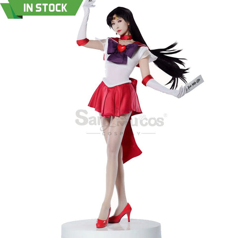 【In Stock】Anime Sailor Moon Supers Cosplay Mars Rei Hino Battle Suit Costume Premium Edition