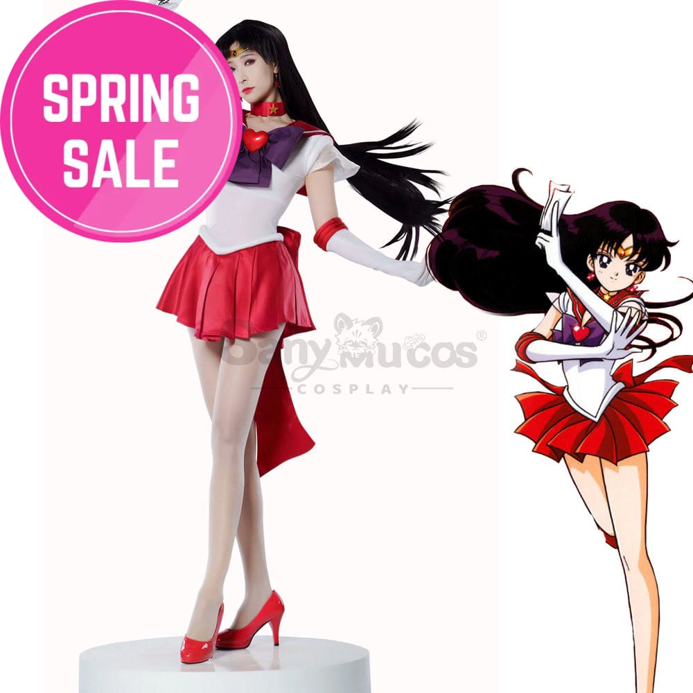 【In Stock】Anime Sailor Moon Supers Cosplay Mars Rei Hino Battle Suit Costume Premium Edition