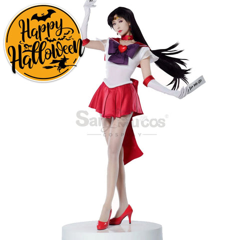 【In Stock】Anime Sailor Moon Supers Cosplay Mars Rei Hino Battle Suit Costume Premium Edition