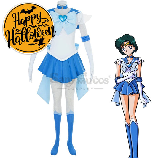 【In Stock】Anime Sailor Moon Supers Cosplay Mercury Ami Mizuno Battle Suit Costume Costumes 1000