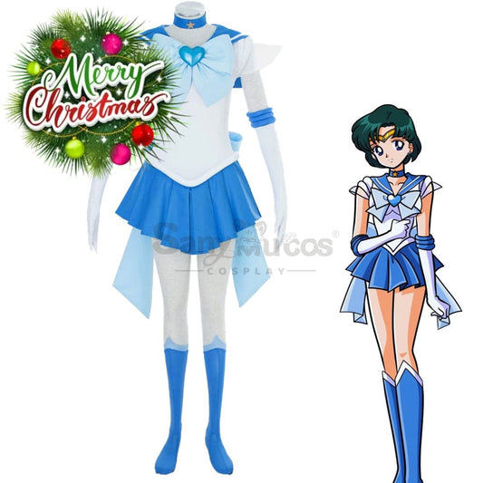 【In Stock】Anime Sailor Moon Supers Cosplay Mercury Ami Mizuno Battle Suit Costume Costumes 1000